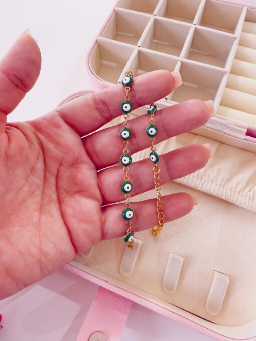 41133 - Pulsera verde militar acero ojos turcos - Imagen 2