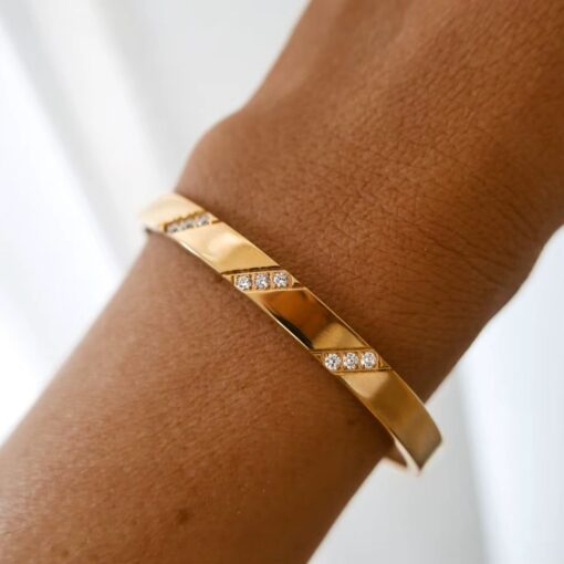 41139 - Pulsera acero dorada con tira de cristales - Imagen 2
