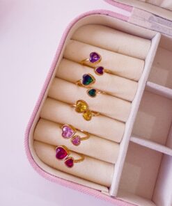 30001-8 Anillos Acero cristal corazon