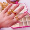 30001-3 Anillos Acero dorado