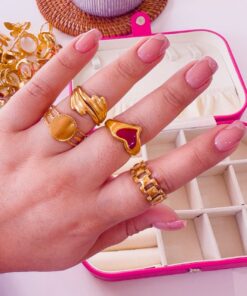 30001-3 Anillos Acero dorado