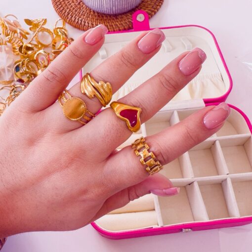 30001-3 Anillos Acero dorado