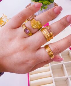 30001-1 Anillos Acero dorado