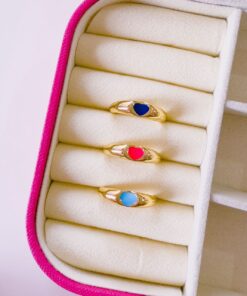 30001 - Anillos Acero corazon esmaltado