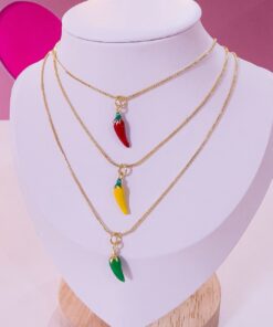 21019 - Collar armado aji esmaltado