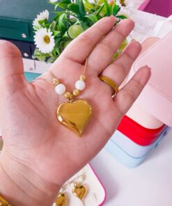 21025 - Collar corazon dorado grande