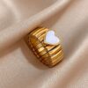 30005 - Anillo Bicolor acero Dorado