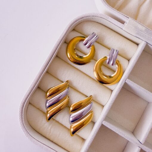 #22 - Combo zarcillos bicolor 10$ - Imagen 4