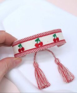 41073 - Pulsera cereza tela