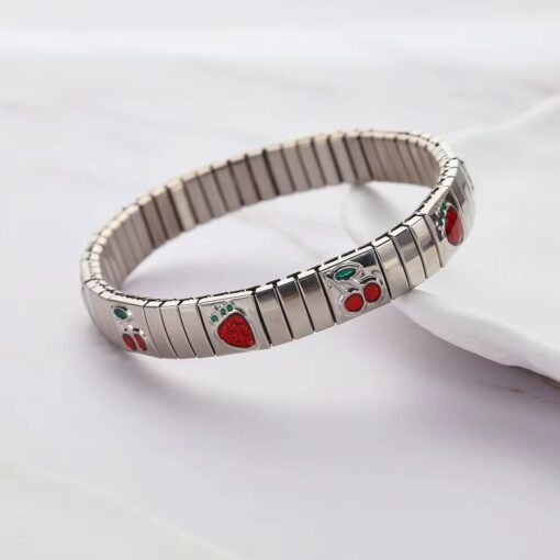 41068 - Pulsera plateada Acero multi fruta