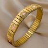 41071 - Pulsera Acero dorada huella rosada