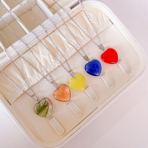 #2 - Combo collar plateado corazon 5 x 8$ - Imagen 3