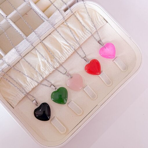 #2 - Combo collar plateado corazon 5 x 8$ - Imagen 4