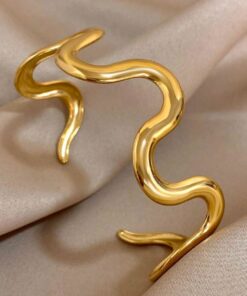 41061 - Pulsera Acero ondas dorada