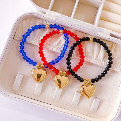 41002 - Pulsera armada de corazon con cristales - Imagen 2