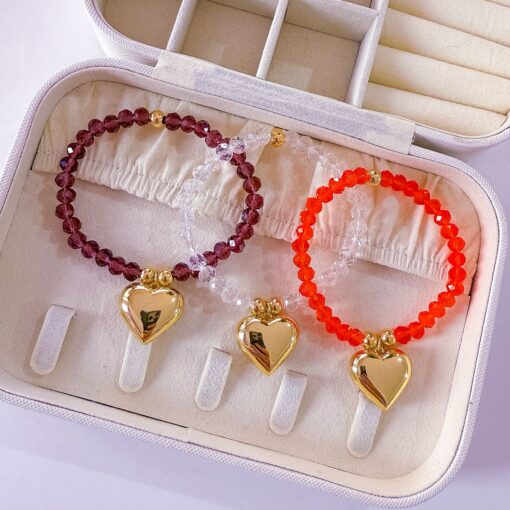 41002 - Pulsera armada de corazon con cristales