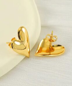 80106 - zarcillos acero dorado corazon