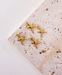 20192 -  Dije estrella de mar dorado liso