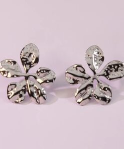 80021 - zarcillos flor plateado