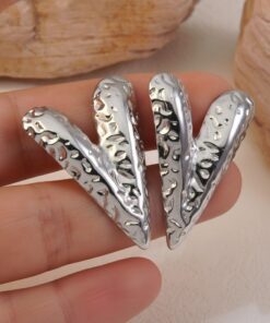 80031 - zarcillos plateado acero corazón