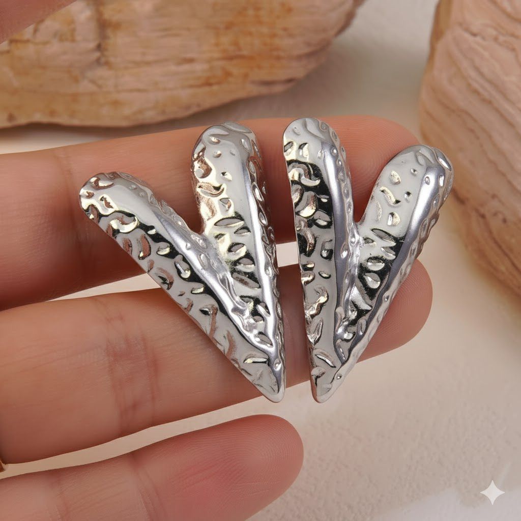 80031 - zarcillos plateado acero corazón