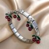 41094-3 Pulsera Plateado acero con cerezas