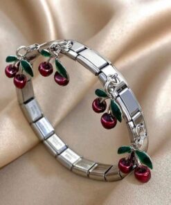 41094-3 Pulsera Plateado acero con cerezas
