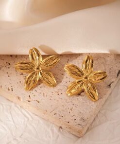 80020 - zarcillos de flor en acero