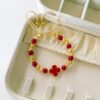 41010 - Pulsera Rojo armada trebol con balin
