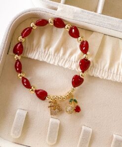 41011-1 Pulsera roja balin fe cereza