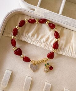 41011 - Pulsera roja balin corazon cereza