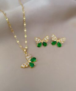 21040 - set mariposa verde acero