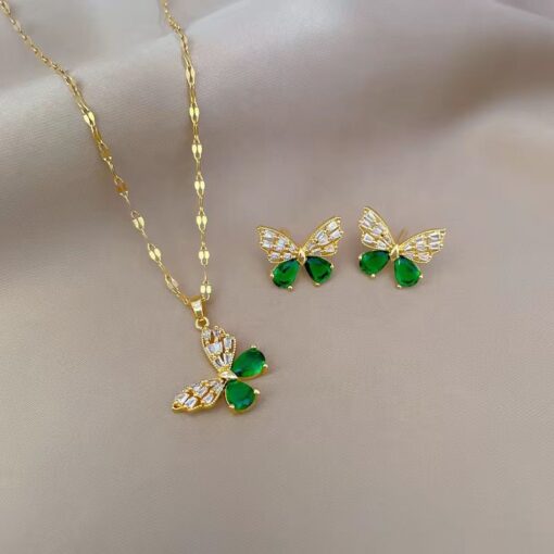 21040 - set mariposa verde acero