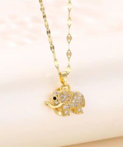 21068 - Collar Armado elefante con cristales acero