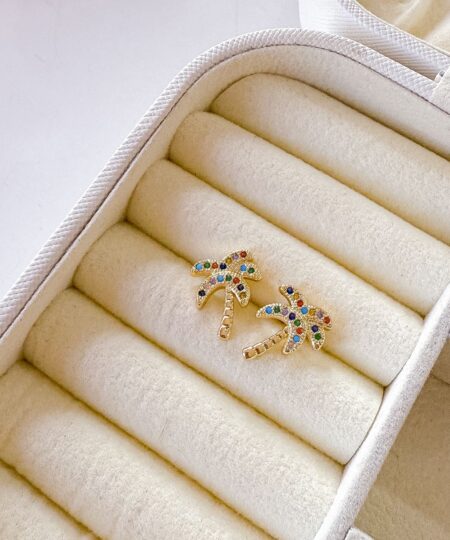 80077  - zarcillos topitos multicolor palmera