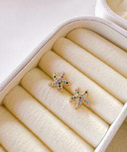 80079 - zarcillos topitos multicolor estrella de mar