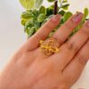 30002-2 Anillos Rodio flor hueca
