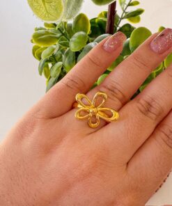 30002-2 Anillos Rodio flor hueca