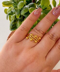 30002-3 Anillos Rodio tiras con bolita