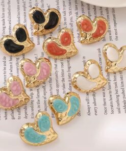 80100 - Zarcillos corazon esmaltado
