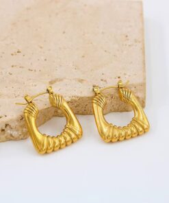 80085 - Zarcillos dorados acero tipo U