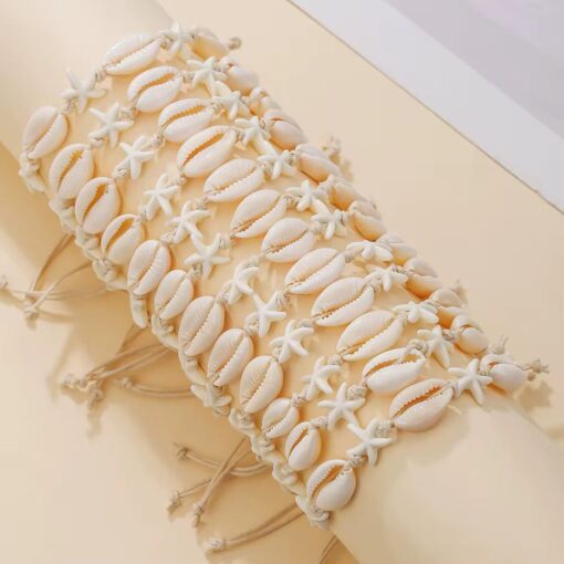 41018-1 Pulsera blanca marina con piedra natural