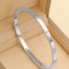 41098-1 Pulsera acero trebol cristal plateado