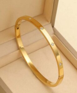 41098 - Pulsera acero trebol cristal