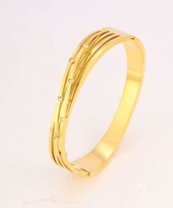 41015 - Pulsera acero dorada multi linea