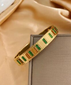 41057 - Pulsera Acero cristal verde