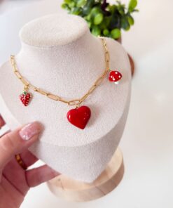 21029 - Collar armado multidije corazon/fresa/hongo