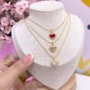 21053 - Collar armado corazon con cristales