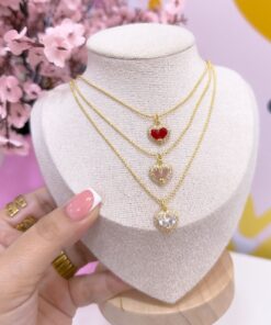 21053 - Collar armado corazon con cristales