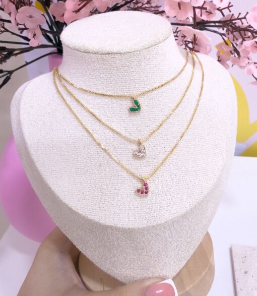 21063 - Collar armado mini corazon cristal